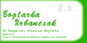 boglarka urbancsok business card